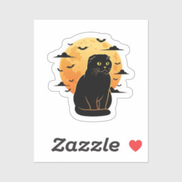 Fold & Full Moon - Schotse Vouw Kat Halloween Sticker