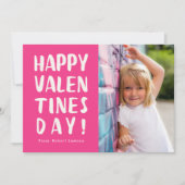 Fold Pink Happy Valentines Day Photo Card (Voorkant)