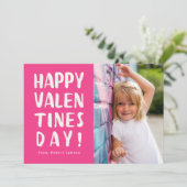 Fold Pink Happy Valentines Day Photo Card (Staand voorkant)