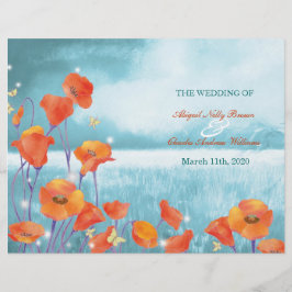 Fold Program voor Elegant Poppy Field Wedding Bi