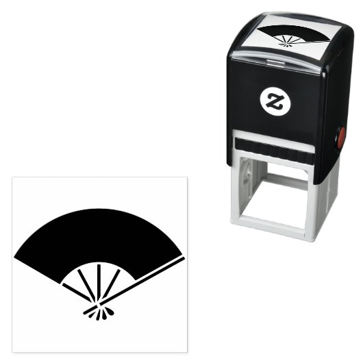 Foldable fan with five frames / 五本骨扇  zelfinktende stempel (In situ)