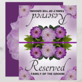 Foldable Wedding Reserved Dahlia Paarse Floral (Voorkant / Achterkant)