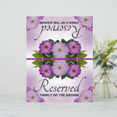 Foldable Wedding Reserved Dahlia Paarse Floral (Staand voorkant)
