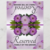 Foldable Wedding Reserved Dahlia Paarse Floral (Voorkant)
