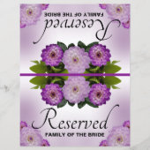 Foldable Wedding Reserved Dahlia Paarse Floral (Voorkant)