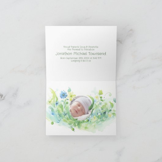 Folded Announcement Card Aankondiging (Binnen)