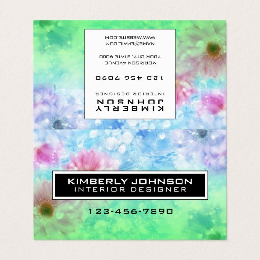 Folded Business Card Visitekaartje (Buitenkant ongevouwen)