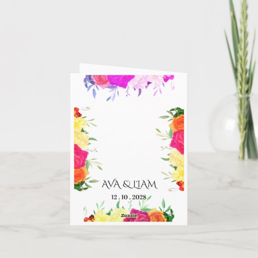 Folded Card, Modern Elegant, Editable Names (Achterkant)