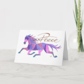 Folded Card Paarse Peace Horse door Sherry Jarvis Kaart (Voorkant)