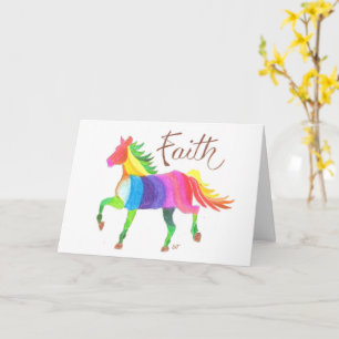 Folded Card Rainbow Faith Horse van Sherry Jarvis Kaart