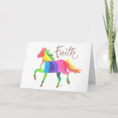 Folded Card Rainbow Faith Horse van Sherry Jarvis Kaart (Voorkant)
