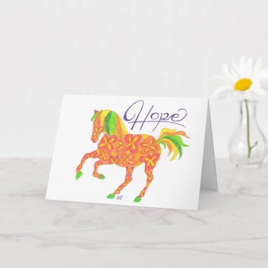 Folded Card Sinaasappel Hope Horse van Sherry Jarv Kaart (Kleine Plant)