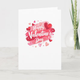 Folded Card Valentine's Day BrushstrokeStyleBlank Kaart