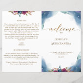 Folded, Celestial Starry Quinceañera Programme (Voorkant)
