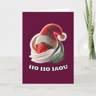 Folded Christmas Card Strawberry Cream NZ Fern  Kaart