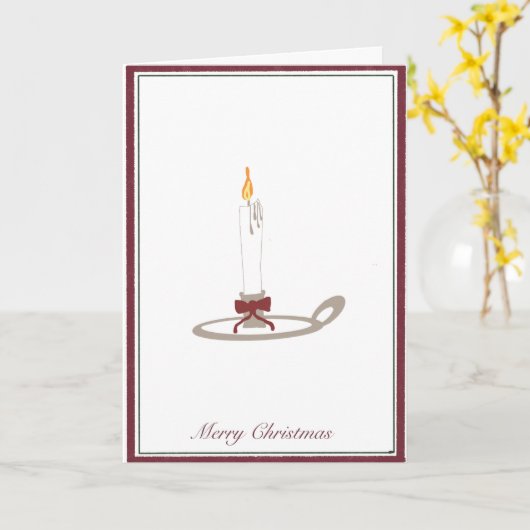 Folded Christmas Greeting Card (candle) Kaart (Gele Bloem)