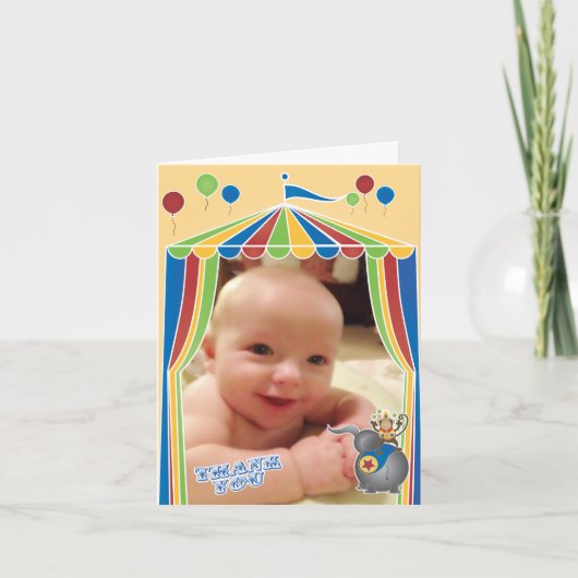 Folded Circus Thank You Notes with Your Photo Bedankkaart (Voorkant)