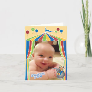 Folded Circus Thank You Notes with Your Photo Bedankkaart