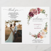 Folded Country Boho Wedding Program Booklet Flyer (Voorkant)