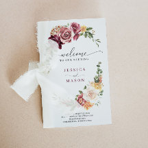 Folded Country Boho Wedding Program Booklet