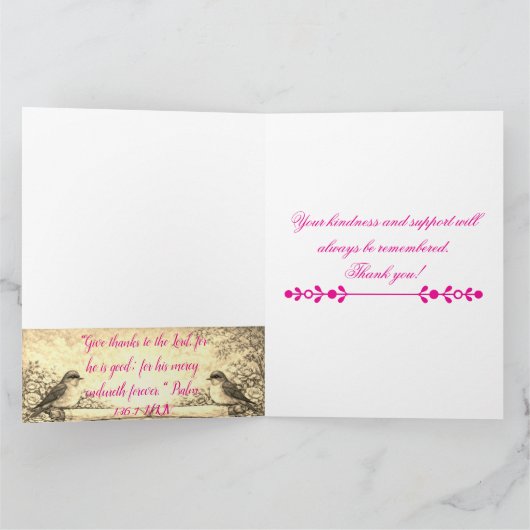 Folded Floral Thank You Card with Scripture Bedankkaart (Binnen)