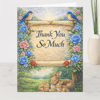 Folded Floral Thank You Card with Scripture Bedankkaart