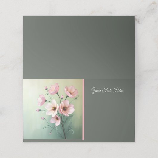 Folded Floral Wedding Place Holder Plaatskaartje (Buitenkant ongevouwen)