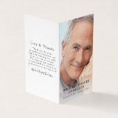 Folded Full Photo Memorial Prayer Kaart Visitekaartje (Buitenkant)