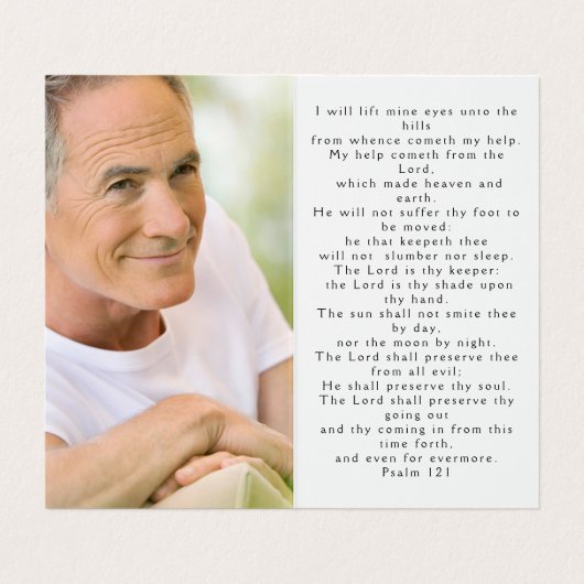 Folded Full Photo Memorial Prayer Kaart Visitekaartje (Binnenkant ongevouwen)