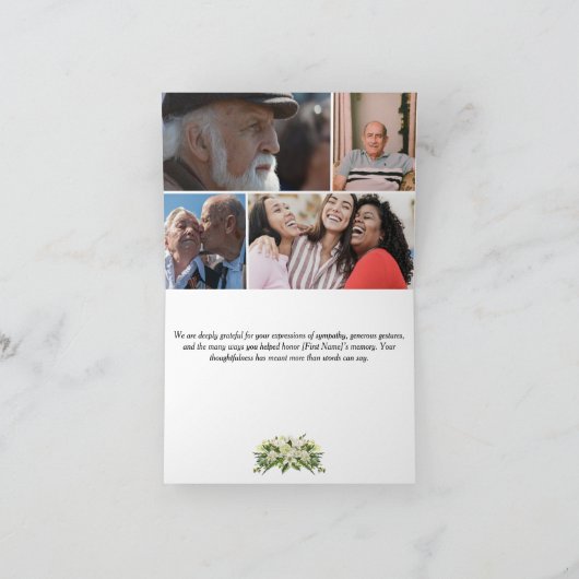 Folded Funeral Thank You Card – With Gratitude Bedankkaart (Binnen)