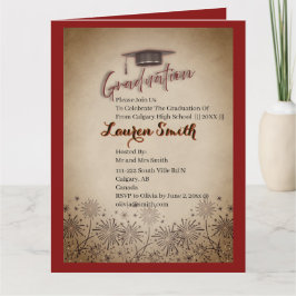 Folded Graduation Party Invitation Kaart