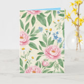 Folded Greeting Card Blank Floral Spring Pattern Kaart (Gele Bloem)