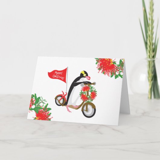 Folded Greeting Card 'Christmas Scooter' Feestdagen Kaart (Voorkant)