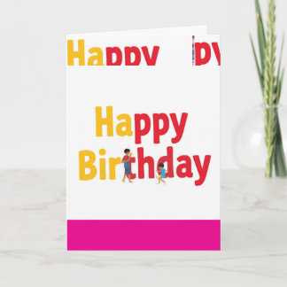 Folded Greeting Card HAPPY BIRTHDAY  Kaart