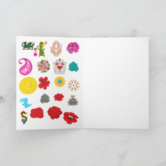 Folded Greeting Cards | Floral Dragon Art Kaart