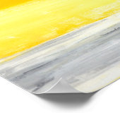 "Folded" grijze en gele Abstracte kunst Poster (Hoek)