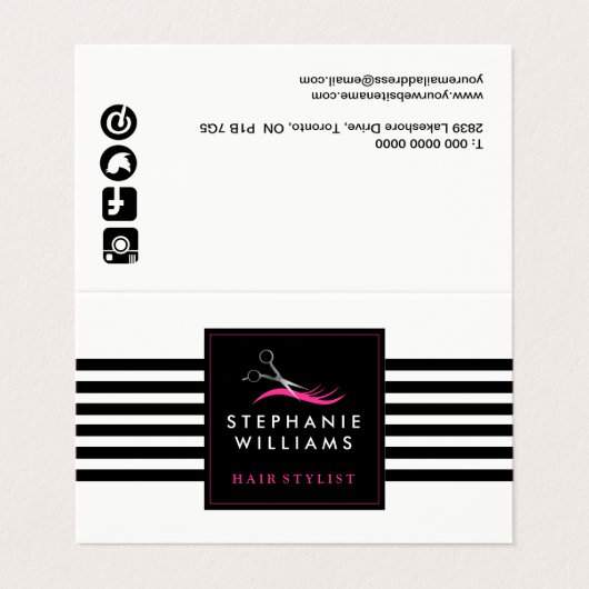 Folded Hair Salon Appointment Cards Visitekaartje (Buitenkant ongevouwen)