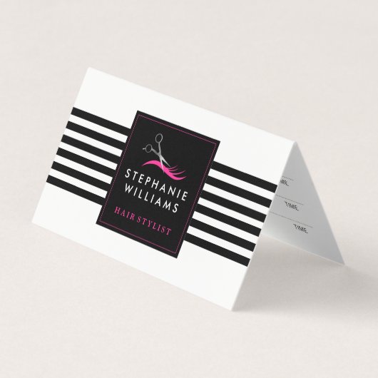 Folded Hair Salon Appointment Cards Visitekaartje (Voorkant)