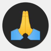 Folded Hands Emoji Ronde Sticker (Voorkant)
