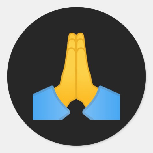Folded Hands Emoji Ronde Sticker (Voorkant)