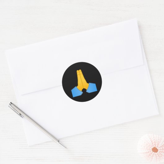 Folded Hands Emoji Ronde Sticker (Envelop)