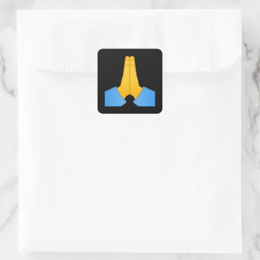 Folded Hands Emoji Vierkante Sticker (Tas)
