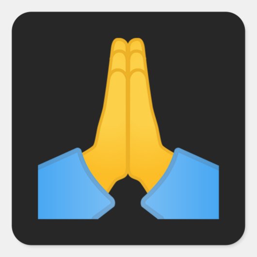 Folded Hands Emoji Vierkante Sticker (Voorkant)