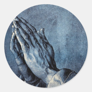 Folded Hands Prayer - Durer Ronde Sticker