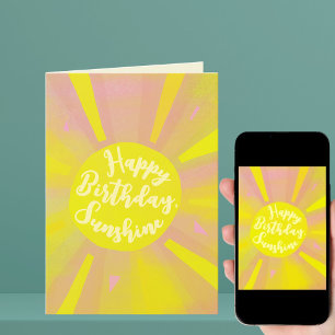 Folded Happy Birthday Sunshine Greeting Card Kaart