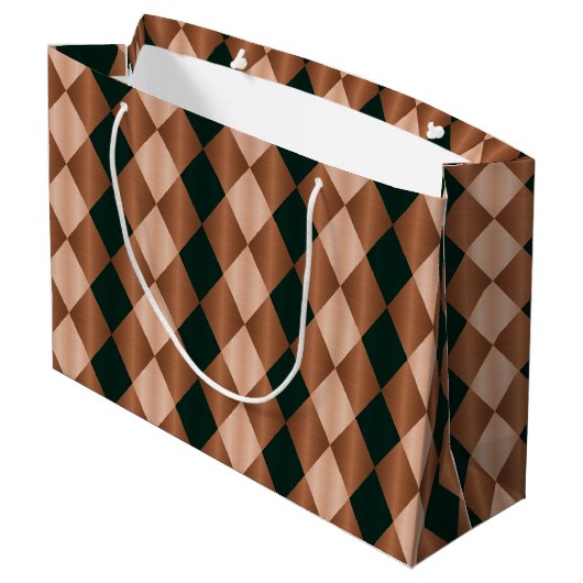 Folded Harlequin, Brown-Black-GIFT BAG L Groot Cadeauzakje (Achterkant Gekanteld)