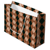 Folded Harlequin, Brown-Black-GIFT BAG L Groot Cadeauzakje (Voorkant Gekanteld)