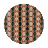 Folded Harlequin, Brown-Black-ROUND CUTTING BOARD Snijplank (Voorkant)