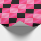 Folded Harlequin, Pink-Black-GIFT WRAPPING PAPER Cadeaupapier (Hoek)