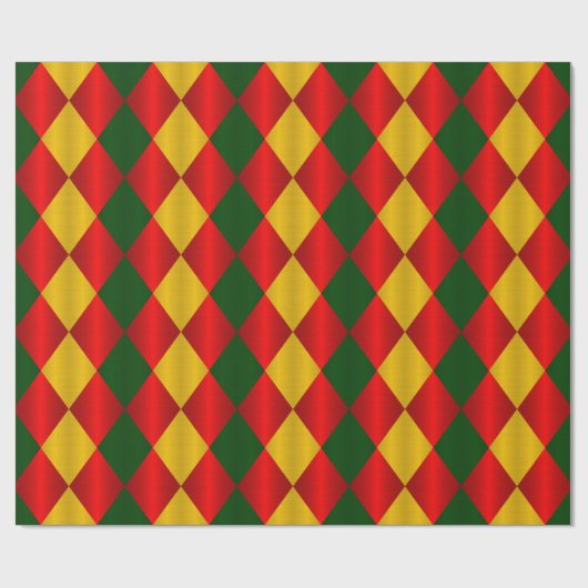 Folded Harlequin-Red-Green-Gold-GIFT WRAP PAPIER (Vlak)